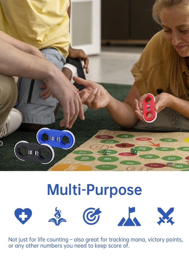 NiToy 5 Pcs 3D Printed MTG Life Counter with Plastic Box, Magic The Gathering Health Tracker for MTG, RPG, D&D Card Game Accessories, Double Digits Spinner - Image 3